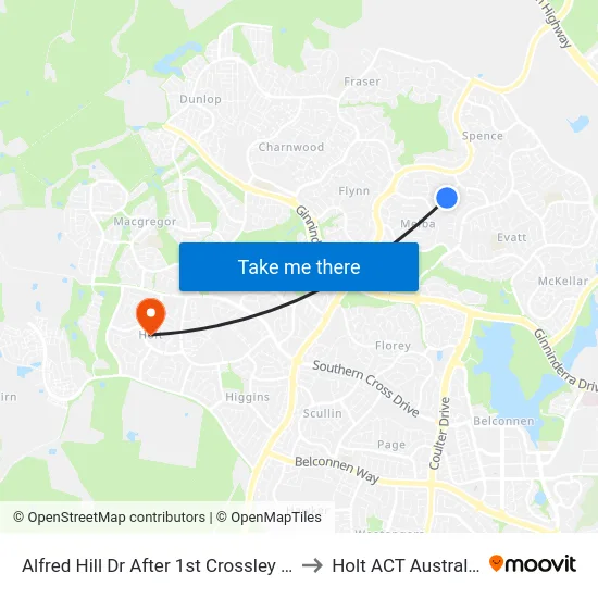 Alfred Hill Dr After 1st Crossley Cl to Holt ACT Australia map