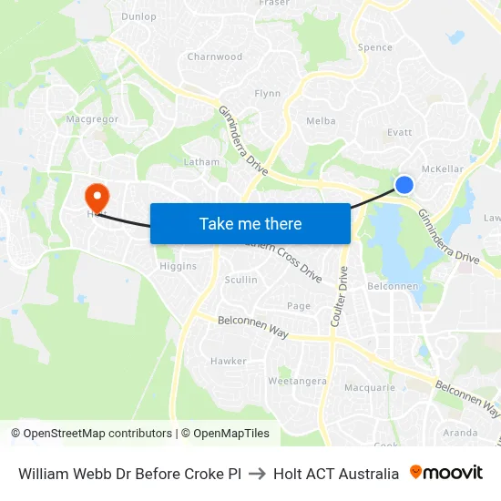 William Webb Dr Before Croke Pl to Holt ACT Australia map
