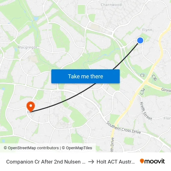 Companion Cr After 2nd Nulsen Cct to Holt ACT Australia map
