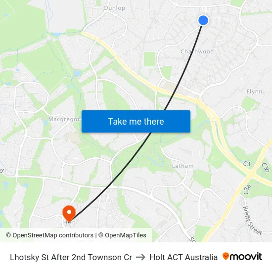 Lhotsky St After 2nd Townson Cr to Holt ACT Australia map