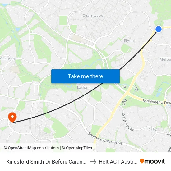 Kingsford Smith Dr Before Carandini St to Holt ACT Australia map