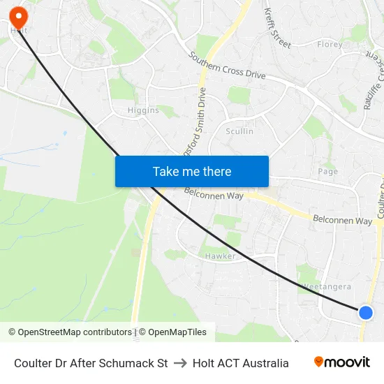 Coulter Dr After Schumack St to Holt ACT Australia map