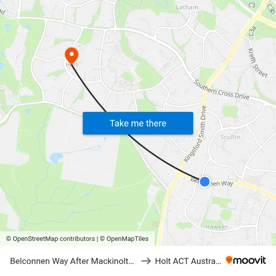Belconnen Way After Mackinolty St to Holt ACT Australia map