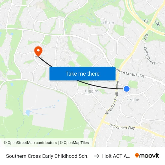 Southern Cross Early Childhood School Wirraway Cr to Holt ACT Australia map