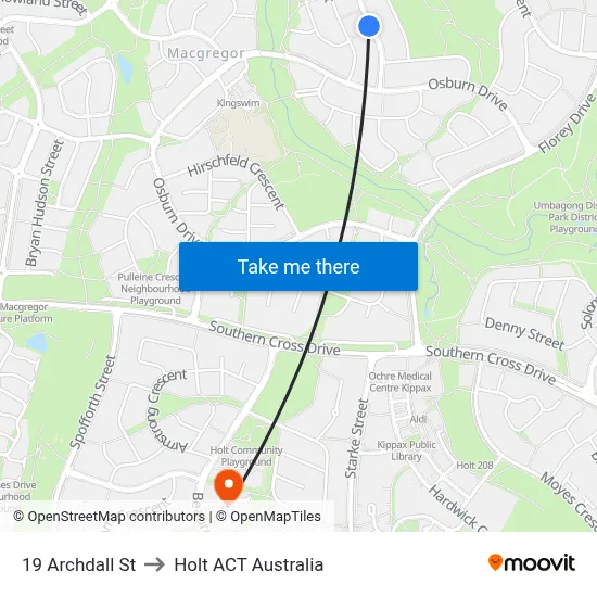19 Archdall St to Holt ACT Australia map