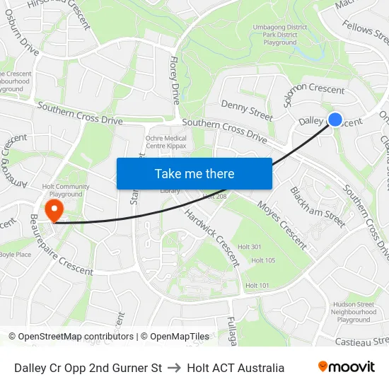 Dalley Cr Opp 2nd Gurner St to Holt ACT Australia map