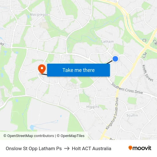 Onslow St Opp Latham Ps to Holt ACT Australia map