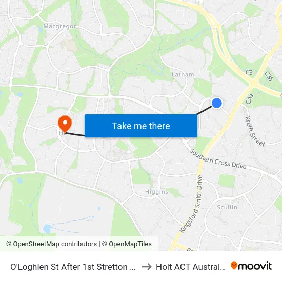 O'Loghlen St After 1st Stretton Cr to Holt ACT Australia map