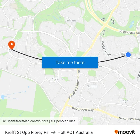 Krefft St Opp Florey Ps to Holt ACT Australia map