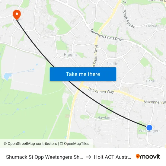 Shumack St Opp Weetangera Shops to Holt ACT Australia map
