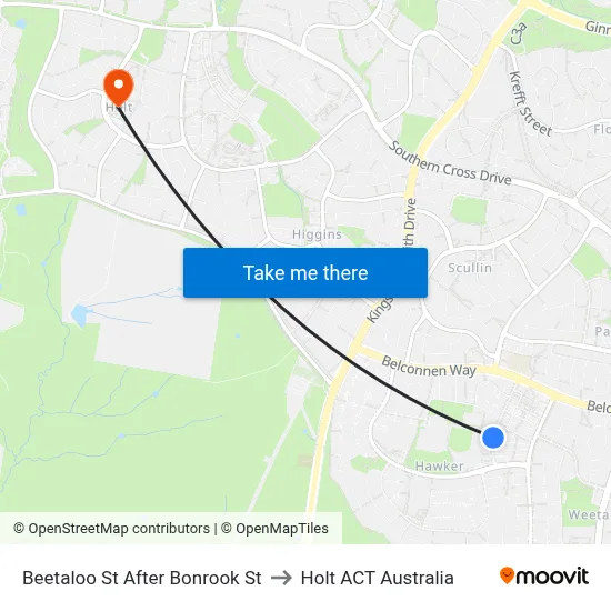 Beetaloo St After Bonrook St to Holt ACT Australia map