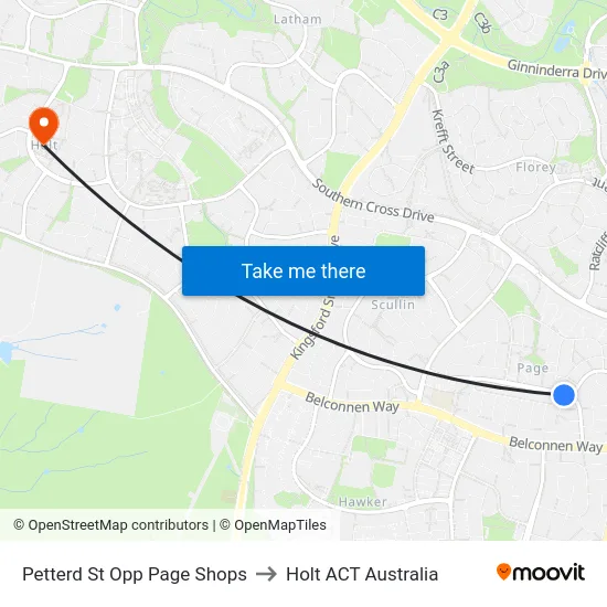 Petterd St Opp Page Shops to Holt ACT Australia map