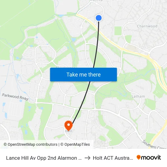 Lance Hill Av Opp 2nd Alarmon Cr to Holt ACT Australia map