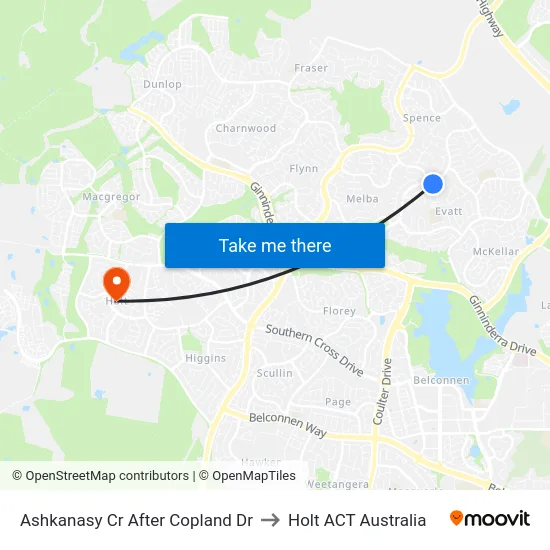 Ashkanasy Cr After Copland Dr to Holt ACT Australia map