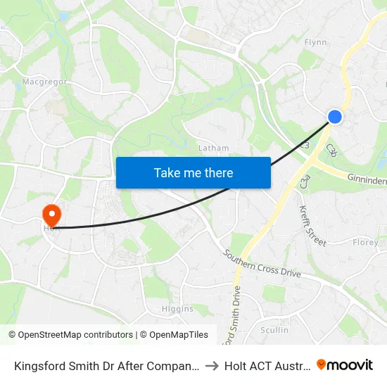 Kingsford Smith Dr After Companion Cr to Holt ACT Australia map