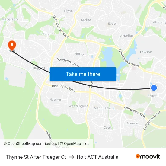 Thynne St After Traeger Ct to Holt ACT Australia map