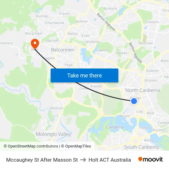 Mccaughey St After Masson St to Holt ACT Australia map