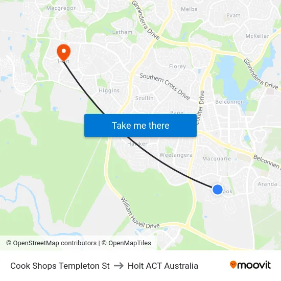 Cook Shops Templeton St to Holt ACT Australia map