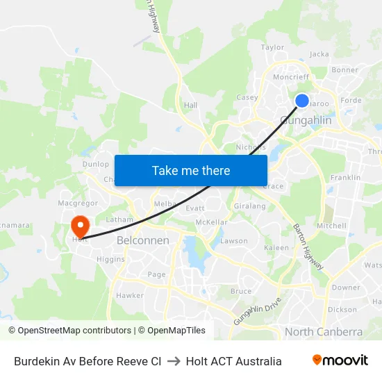 Burdekin Av Before Reeve Cl to Holt ACT Australia map
