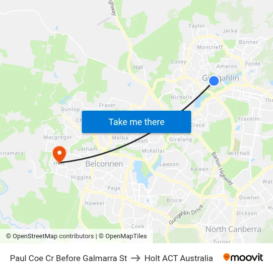Paul Coe Cr Before Galmarra St to Holt ACT Australia map