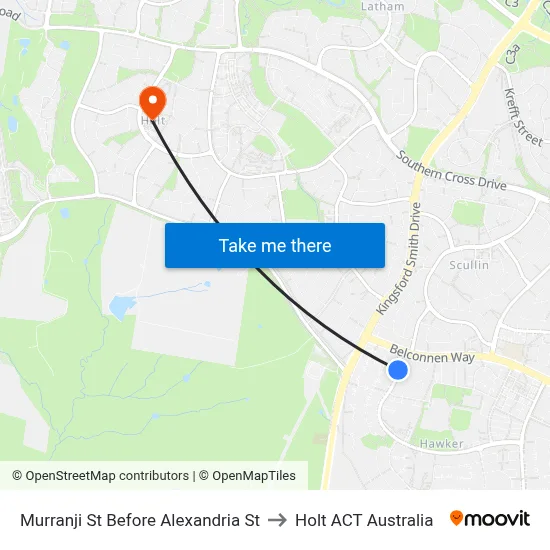 Murranji St Before Alexandria St to Holt ACT Australia map