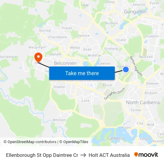 Ellenborough St Opp Daintree Cr to Holt ACT Australia map