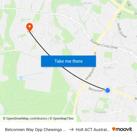 Belconnen Way Opp Chewings St to Holt ACT Australia map