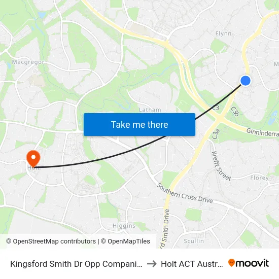 Kingsford Smith Dr Opp Companion Cr to Holt ACT Australia map