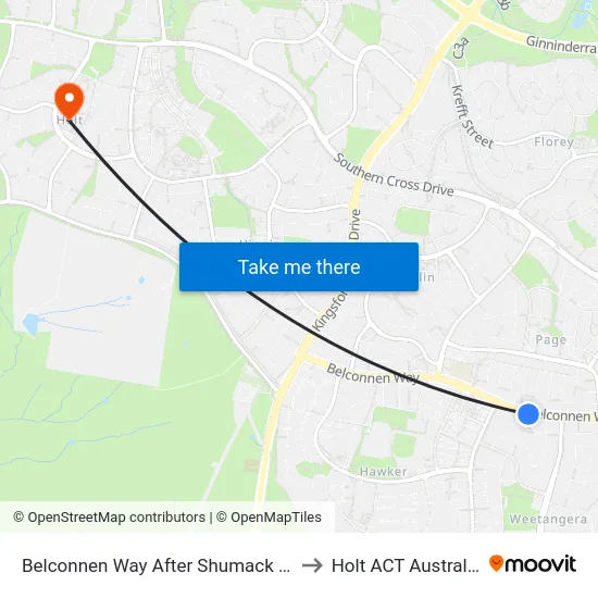 Belconnen Way After Shumack St to Holt ACT Australia map