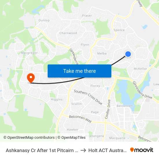 Ashkanasy Cr After 1st Pitcairn St to Holt ACT Australia map