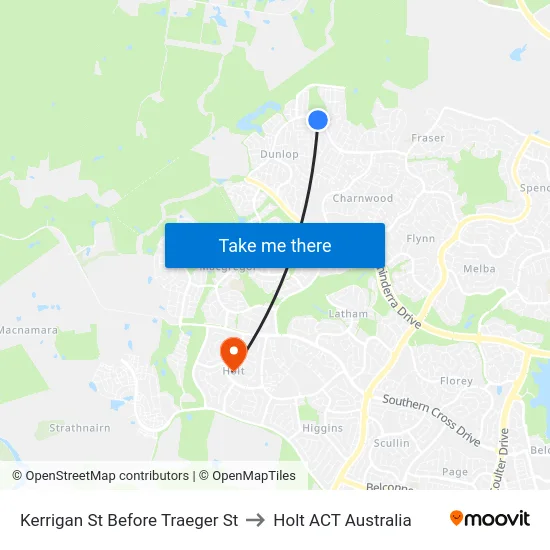 Kerrigan St Before Traeger St to Holt ACT Australia map