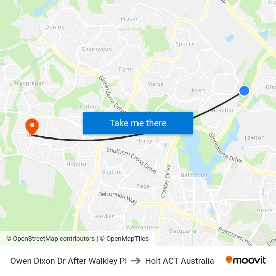 Owen Dixon Dr After Walkley Pl to Holt ACT Australia map