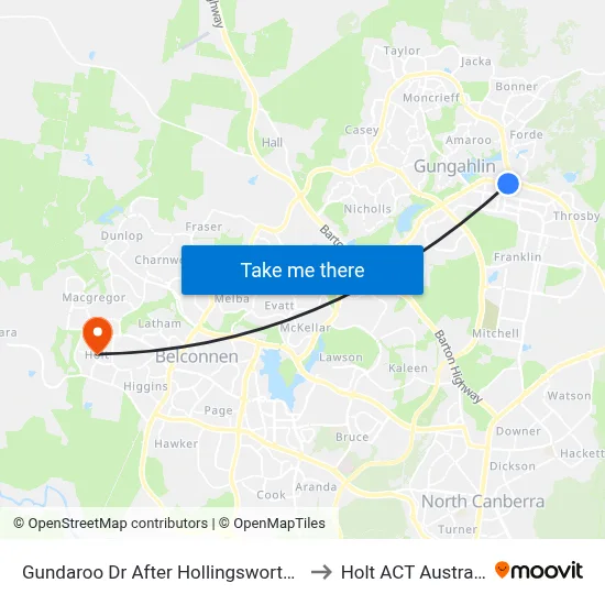 Gundaroo Dr After Hollingsworth St to Holt ACT Australia map