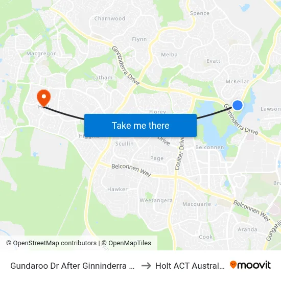 Gundaroo Dr After Ginninderra Dr to Holt ACT Australia map