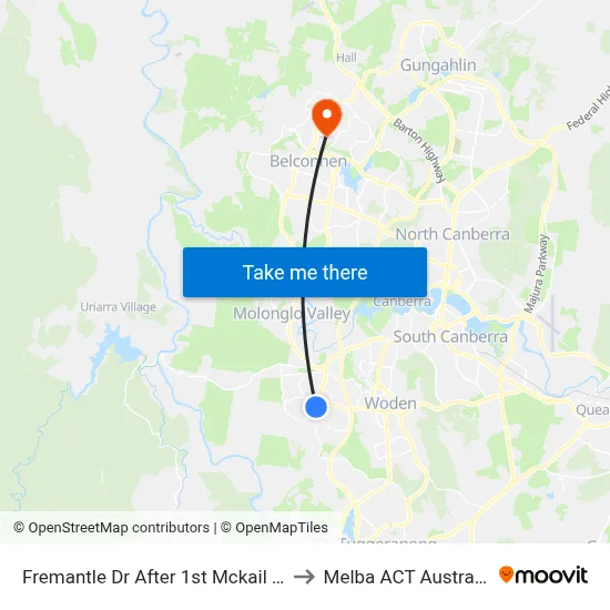 Fremantle Dr After 1st Mckail Cr to Melba ACT Australia map