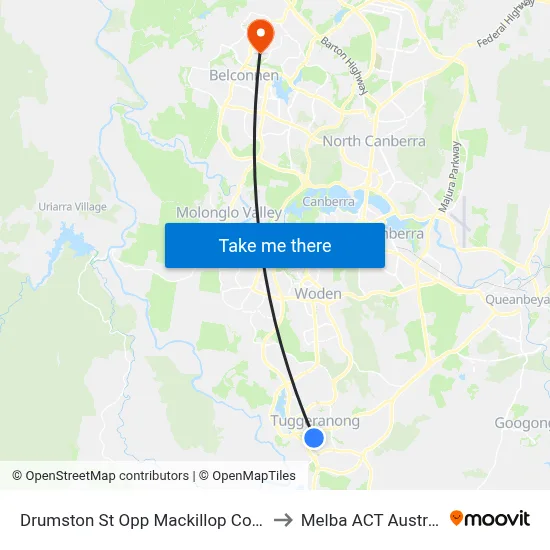 Drumston St Opp Mackillop College to Melba ACT Australia map