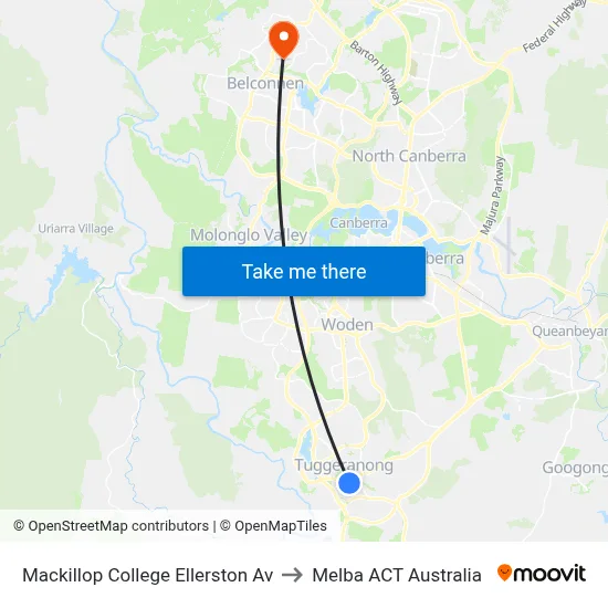 Mackillop College Ellerston Av to Melba ACT Australia map