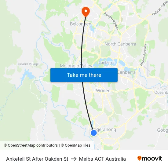 Anketell St After Oakden St to Melba ACT Australia map
