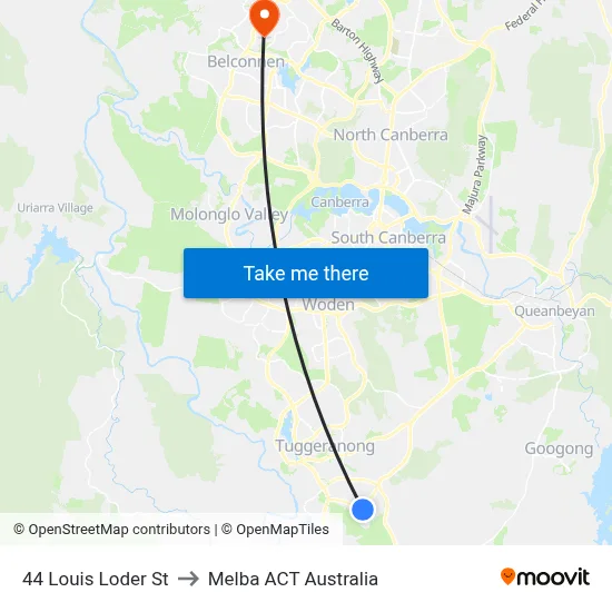 44 Louis Loder St to Melba ACT Australia map
