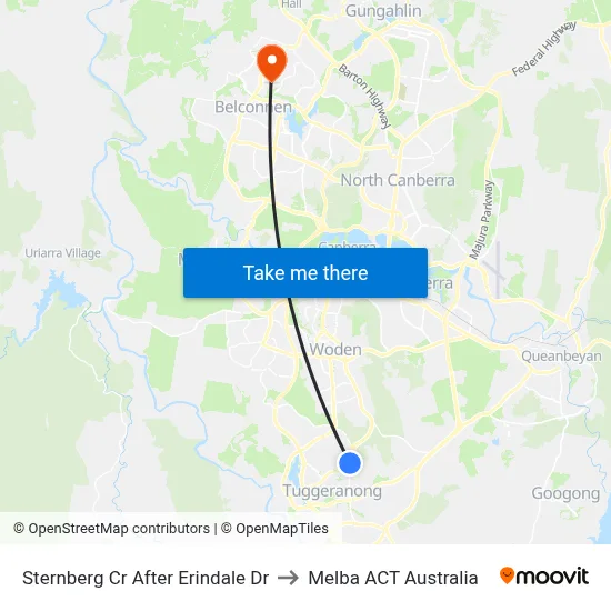 Sternberg Cr After Erindale Dr to Melba ACT Australia map