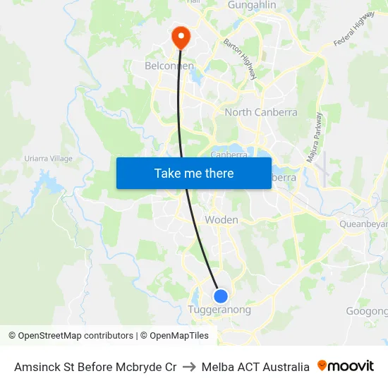 Amsinck St Before Mcbryde Cr to Melba ACT Australia map