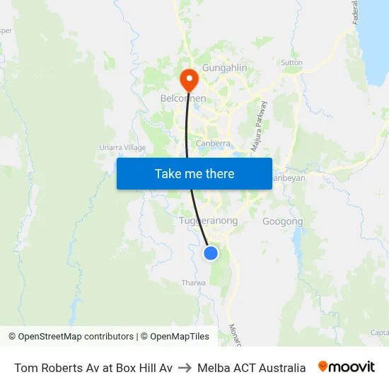Tom Roberts Av at Box Hill Av to Melba ACT Australia map