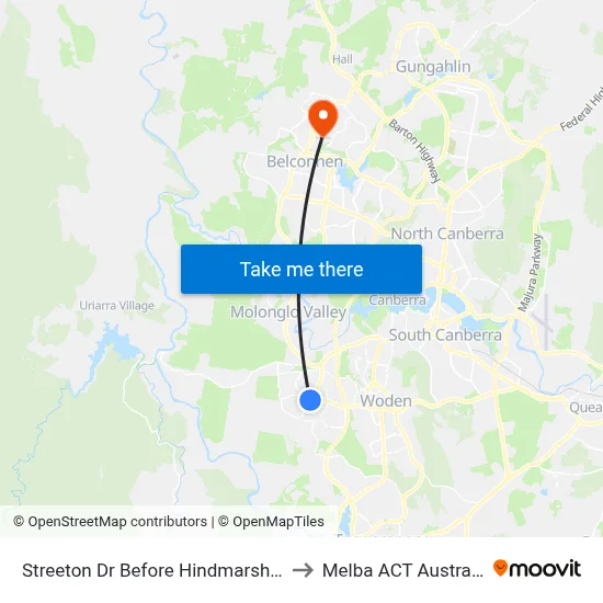 Streeton Dr Before Hindmarsh Dr to Melba ACT Australia map