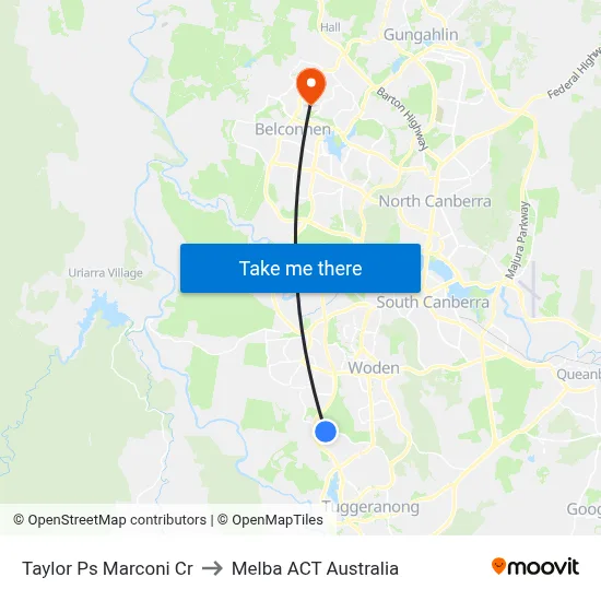 Taylor Ps Marconi Cr to Melba ACT Australia map