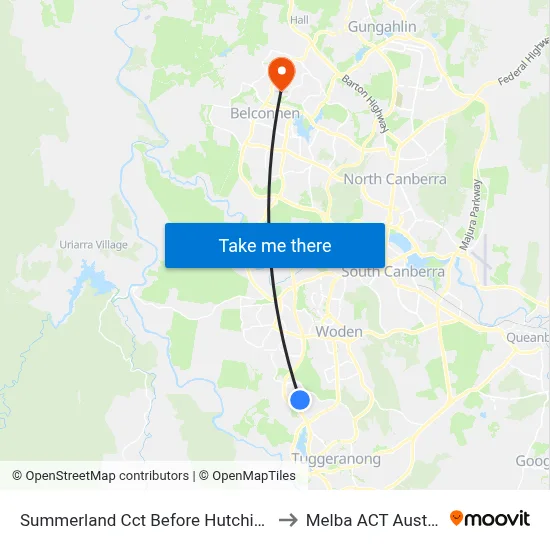 Summerland Cct Before Hutchison Cr to Melba ACT Australia map
