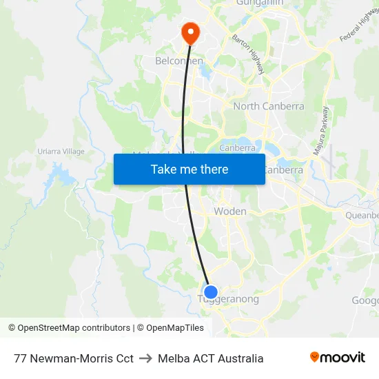 77 Newman-Morris Cct to Melba ACT Australia map
