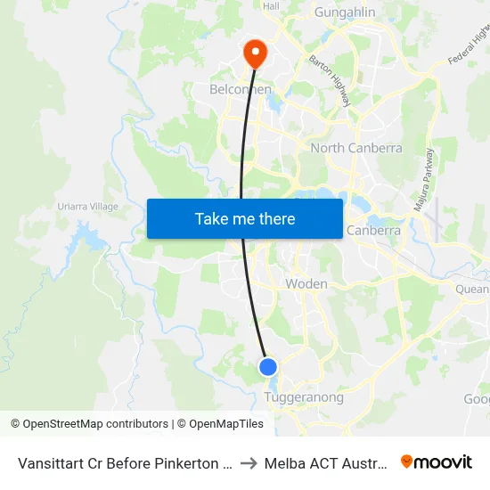 Vansittart Cr Before Pinkerton Cct to Melba ACT Australia map