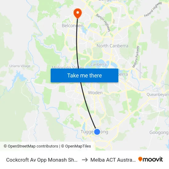 Cockcroft Av Opp Monash Shops to Melba ACT Australia map