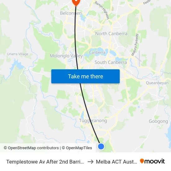 Templestowe Av After 2nd Barringer St to Melba ACT Australia map