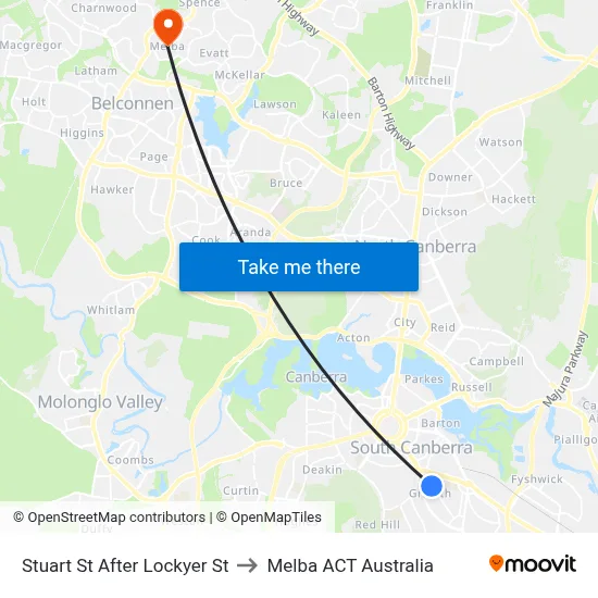 Stuart St After Lockyer St to Melba ACT Australia map